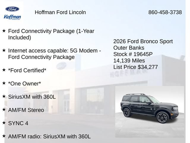 Certified 2026 Ford Bronco Sport Outer Banks AWD/4WD image 6