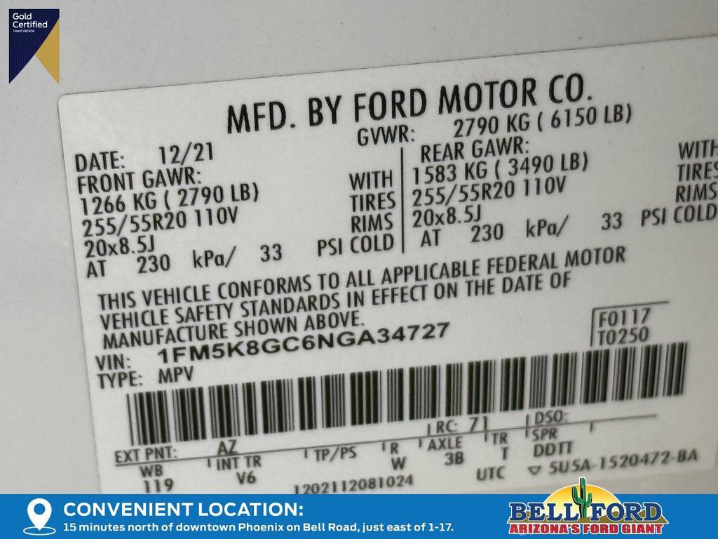 Certified 2022 Ford Explorer ST AWD/4WD image 36