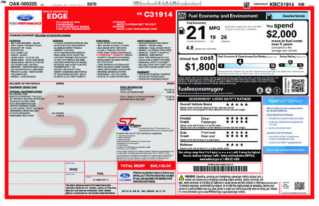Certified 2019 Ford Edge ST w/ Cold Weather Package AWD/4WD image 27