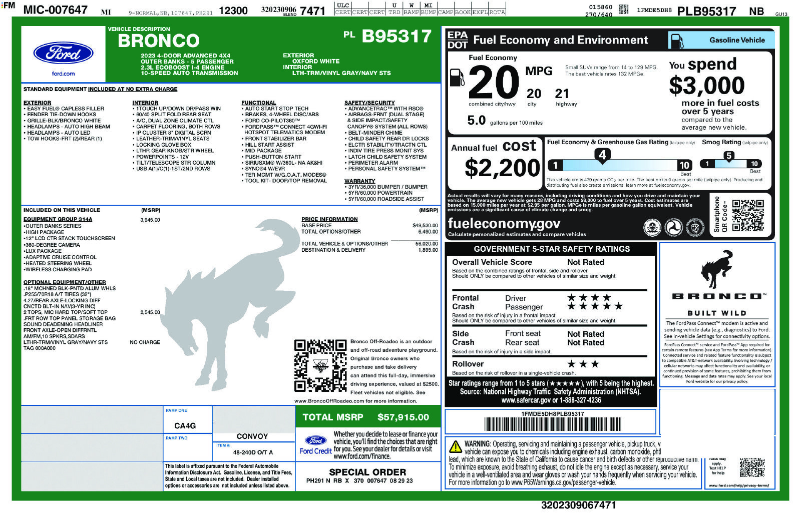 Certified 2023 Ford Bronco Outer Banks AWD/4WD image 19