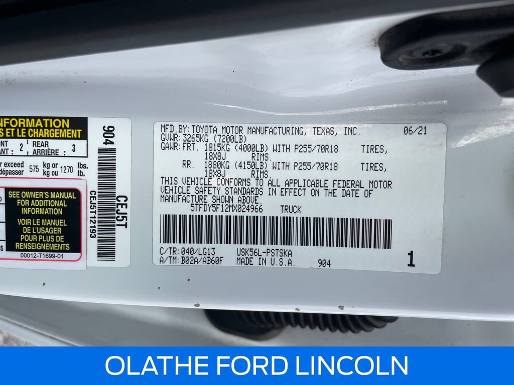 Used 2021 Toyota Tundra SR5 w/ SR5 Leather Package image 20