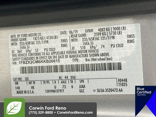 Certified 2019 Ford Transit 350 XL RWD image 35