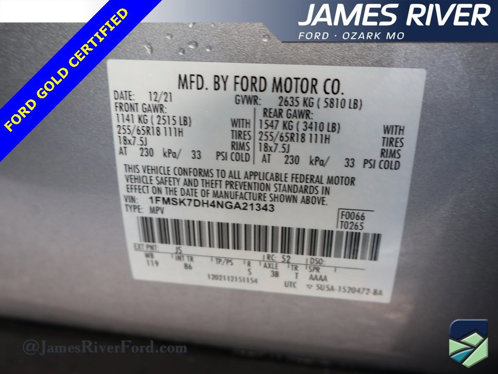 Certified 2022 Ford Explorer XLT image 41