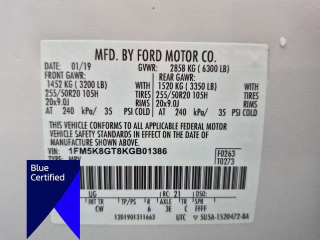 Certified 2019 Ford Explorer Sport AWD/4WD image 38