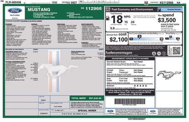 Certified 2019 Ford Mustang GT Premium w/ GT Performance Package image 33