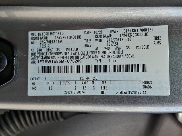 Certified 2021 Ford F150 Tremor w/ Equipment Group 401A Mid AWD/4WD image 29