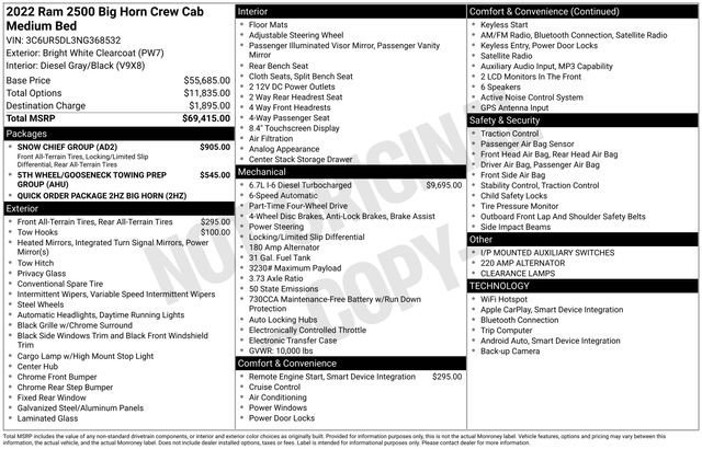 Used 2022 RAM 2500 Big Horn w/ Snow Chief Group image 18