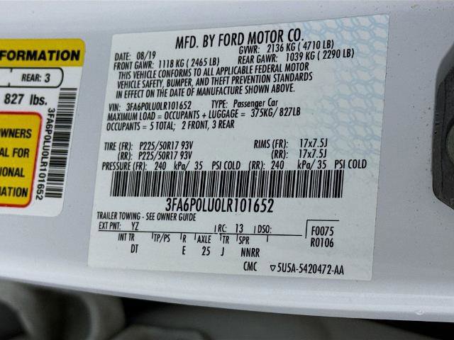 Certified 2020 Ford Fusion SE FWD image 30
