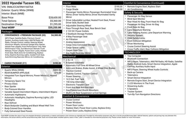 Used 2022 Hyundai Tucson SEL w/ Convenience + Premium Package AWD/4WD image 39