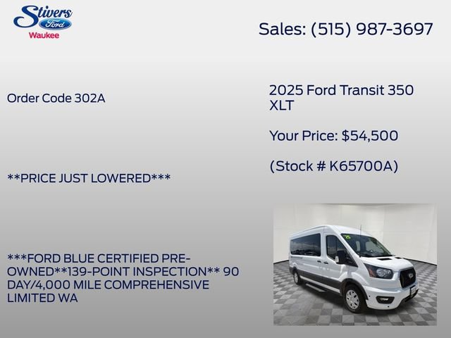 Certified 2025 Ford Transit 350 XLT RWD image 8
