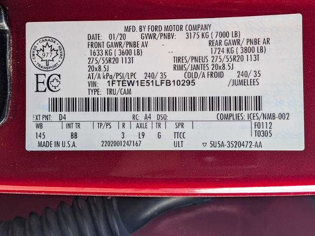 Certified 2020 Ford F150 Platinum w/ FX4 Off-Road Package image 37