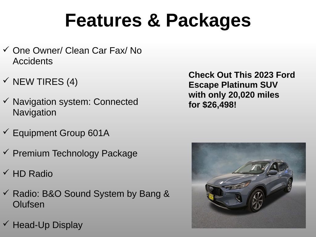 Certified 2023 Ford Escape Platinum w/ Premium Technology Package AWD/4WD image 4
