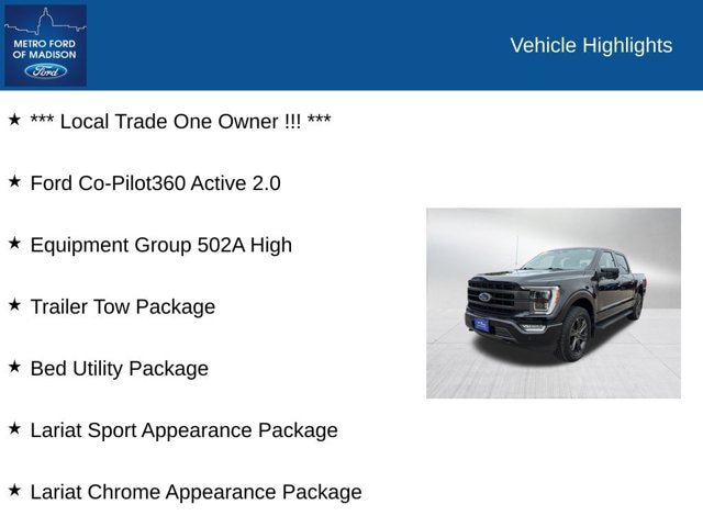 Certified 2022 Ford F150 Lariat w/ Equipment Group 502A High AWD/4WD image 2