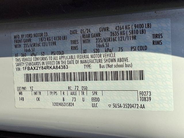 Certified 2024 Ford Transit 350 XLT RWD image 28