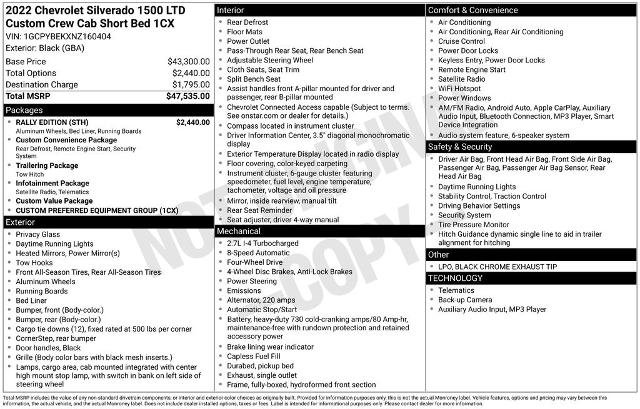 Used 2022 Chevrolet Silverado 1500 Custom w/ Rally Edition image 6