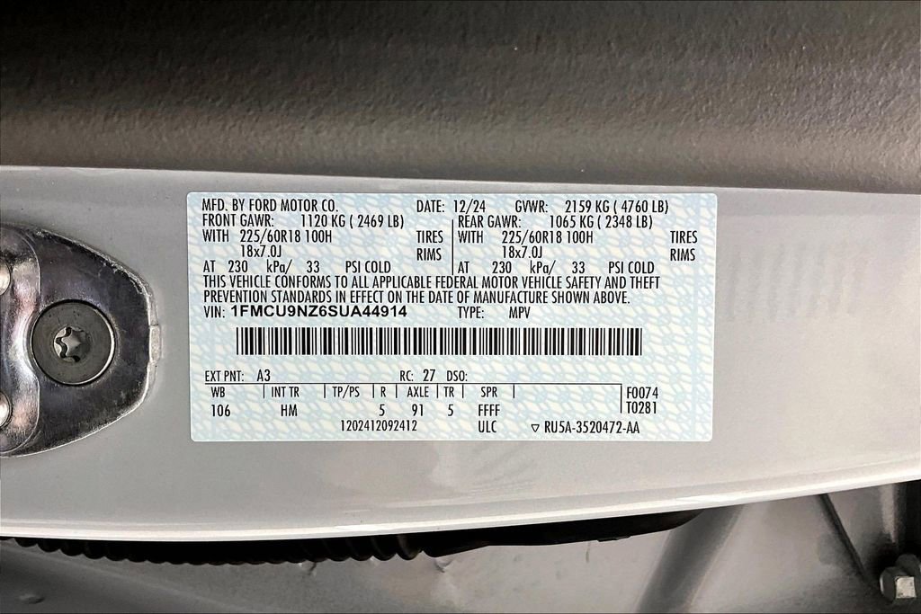 Certified 2025 Ford Escape ST-Line Select w/ Tech Pack #1 AWD/4WD image 35
