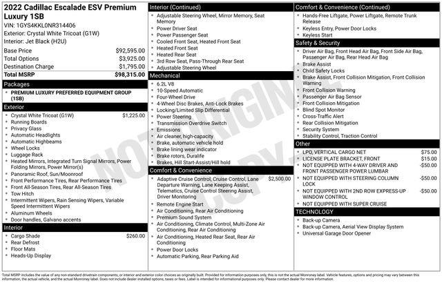 Used 2022 Cadillac Escalade ESV Premium Luxury AWD/4WD image 3