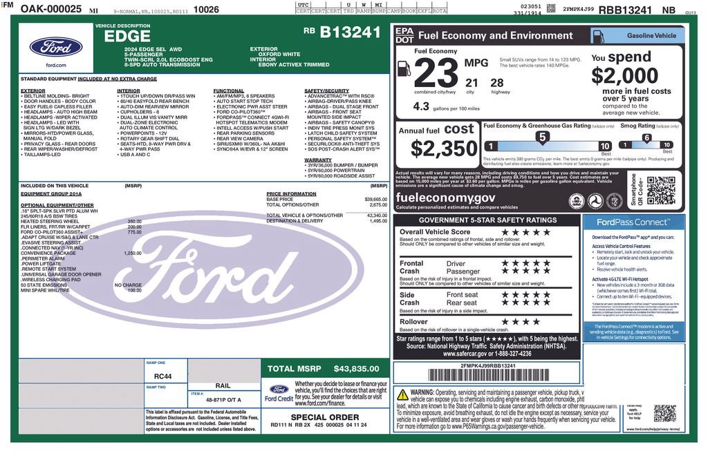 Certified 2024 Ford Edge SEL w/ Convenience Package AWD/4WD image 28