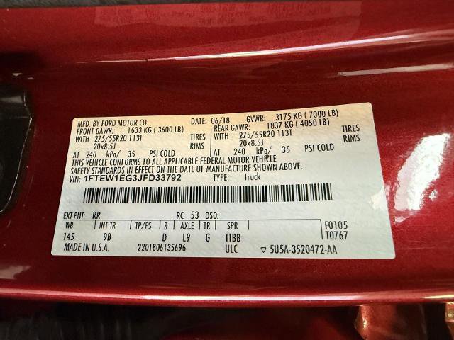 Certified 2018 Ford F150 Platinum w/ Equipment Group 701A Luxury image 29