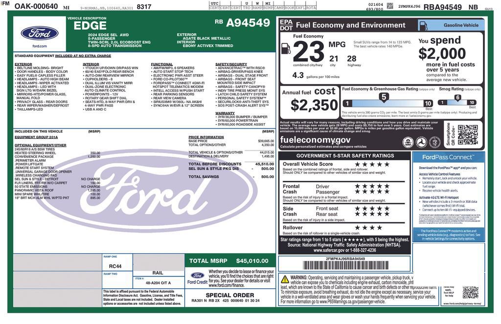 Certified 2024 Ford Edge SEL w/ Convenience Package image 27