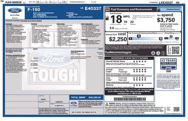 Certified 2020 Ford F150 XLT w/ Max Trailer Tow Package AWD/4WD image 34