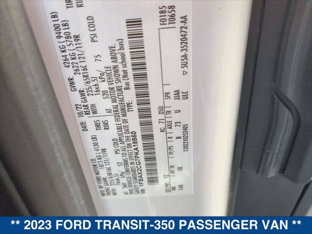 Certified 2023 Ford Transit 350 XLT RWD image 21