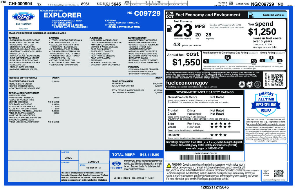 Certified 2022 Ford Explorer XLT w/ Equipment Group 202A RWD image 33
