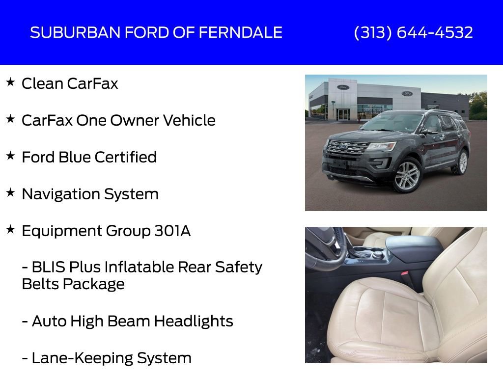 Certified 2017 Ford Explorer Limited w/ Equipment Group 301A image 4