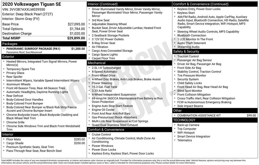 Used 2020 Volkswagen Tiguan SE w/ Panoramic Sunroof Package image 6