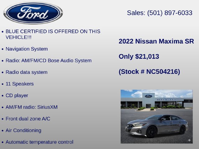 Used 2022 Nissan Maxima SR w/ Sport Mat Group FWD image 6