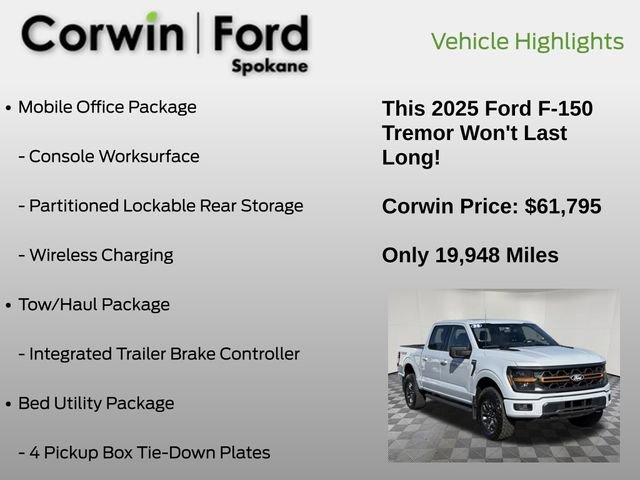 Certified 2025 Ford F150 Tremor w/ Mobile Office Package AWD/4WD image 6