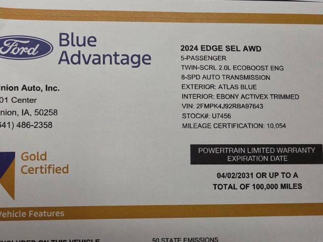 Certified 2024 Ford Edge SEL w/ Convenience Package AWD/4WD image 26