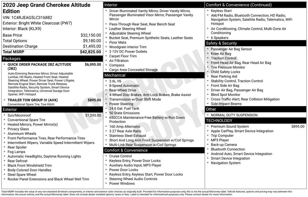 Used 2020 Jeep Grand Cherokee Altitude image 53
