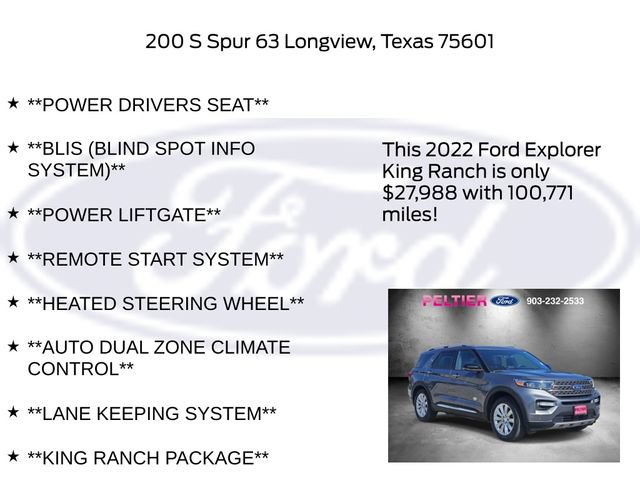 Certified 2022 Ford Explorer King Ranch w/ Class IV Trailer Tow Package RWD image 15