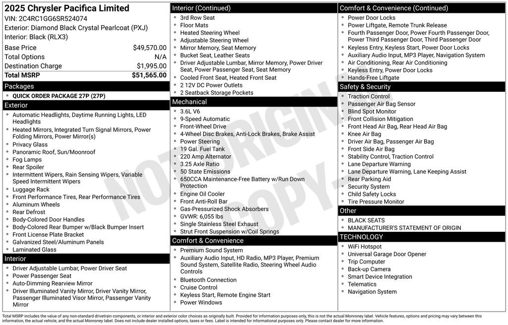 Used 2025 Chrysler Pacifica Limited FWD image 12