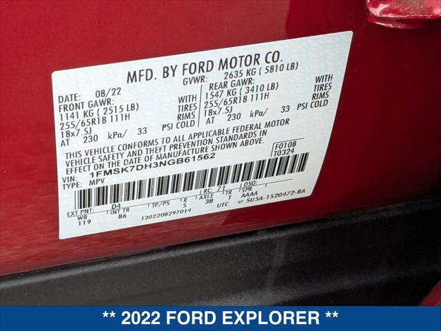 Certified 2022 Ford Explorer XLT image 25