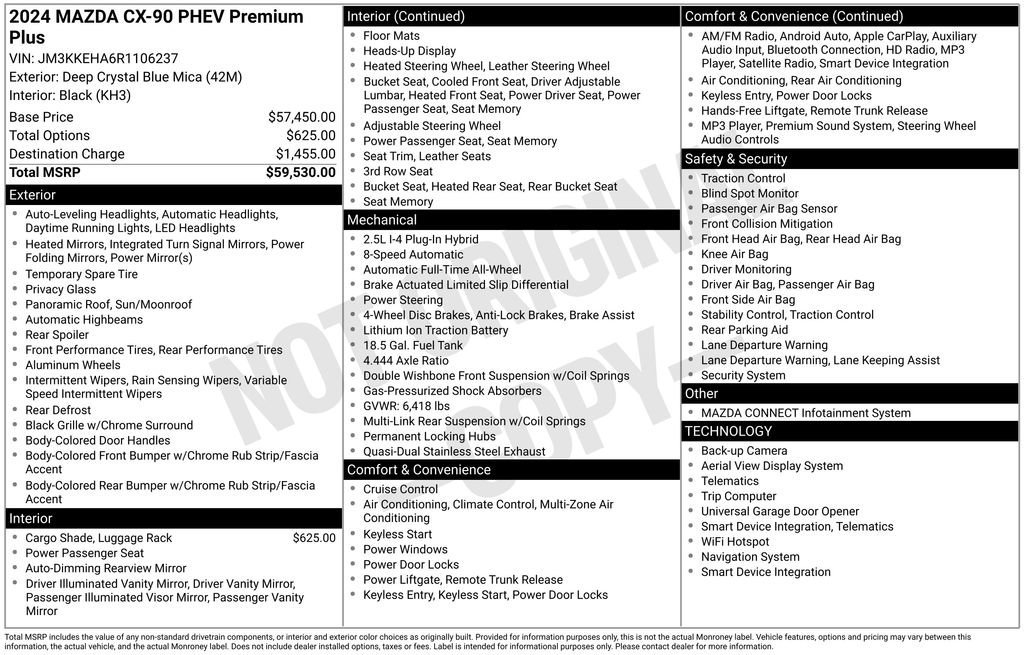 Used 2024 MAZDA CX-90 Plug-In Hybrid w/ Premium Plus image 35