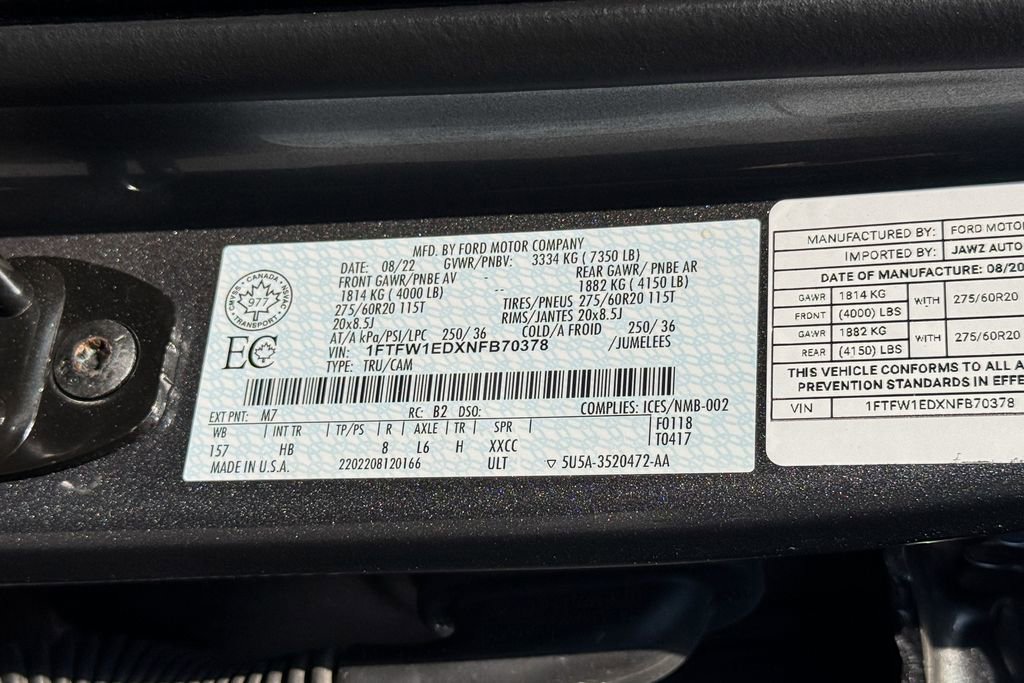 Certified 2022 Ford F150 Lariat w/ Equipment Group 502A High AWD/4WD image 27