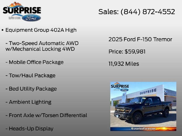 Certified 2025 Ford F150 Tremor w/ Equipment Group 402A High AWD/4WD image 7