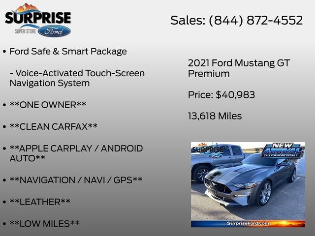 Certified 2021 Ford Mustang GT Premium w/ Equipment Group 401A RWD image 13