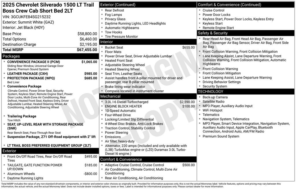 Used 2025 Chevrolet Silverado 1500 LT Trail Boss w/ Convenience Package II AWD/4WD image 5