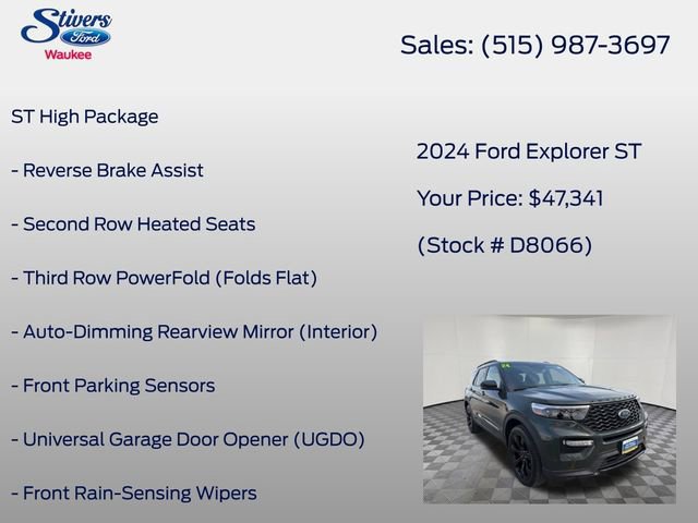 Certified 2024 Ford Explorer ST w/ Equipment Group 401A image 27