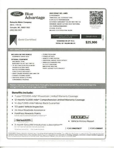 Certified 2022 Ford Edge SEL w/ Convenience Package AWD/4WD image 13
