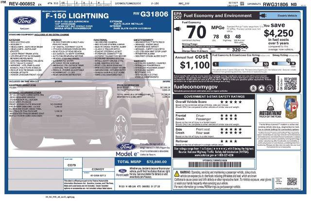 Certified 2024 Ford F150 Lightning Flash w/ Max Trailer Tow Package AWD/4WD image 7