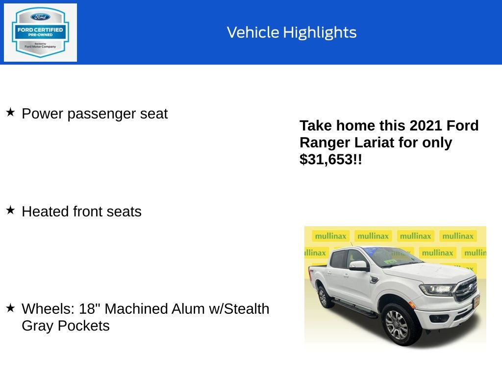 Certified 2021 Ford Ranger Lariat w/ FX4 Off-Road Package image 30
