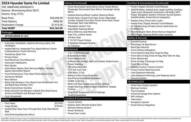 Used 2024 Hyundai Santa Fe Limited image 29