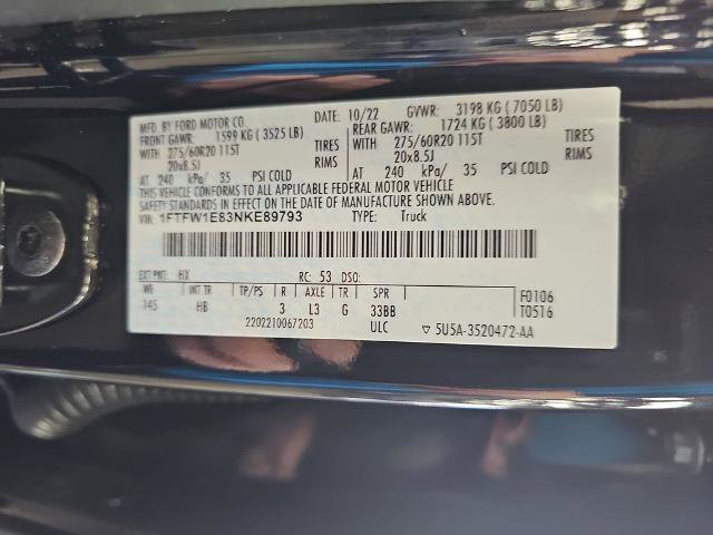 Certified 2022 Ford F150 Lariat w/ Equipment Group 502A High image 35