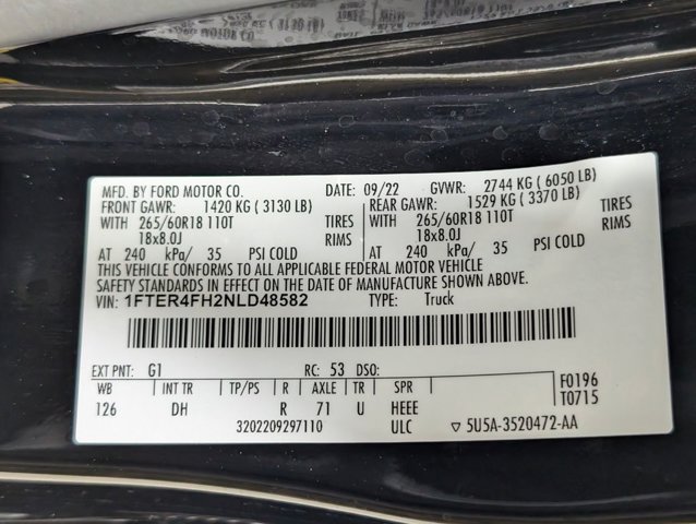 Certified 2022 Ford Ranger Lariat w/ Equipment Group 501A High AWD/4WD image 25