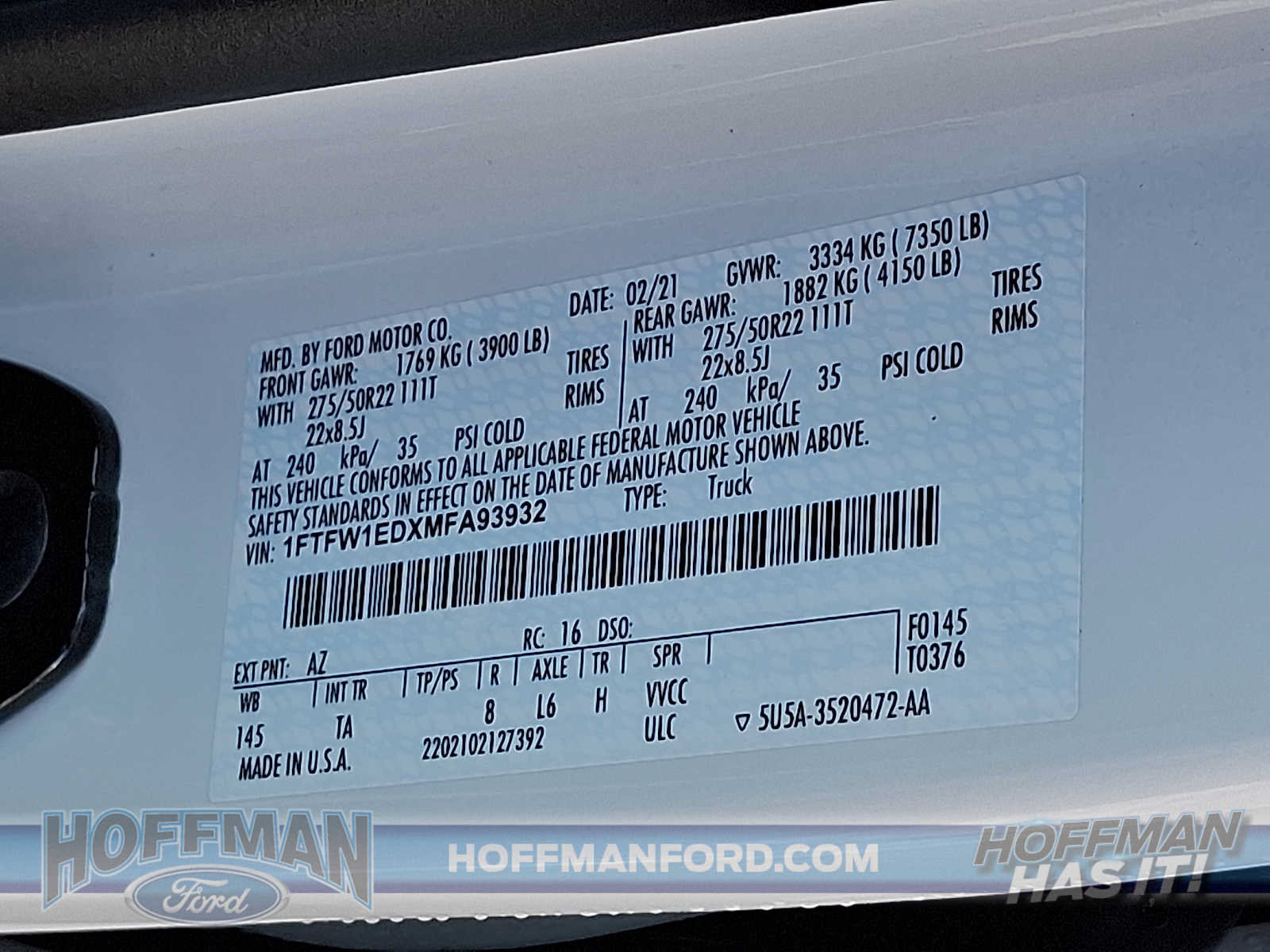 Certified 2021 Ford F150 Limited AWD/4WD image 26
