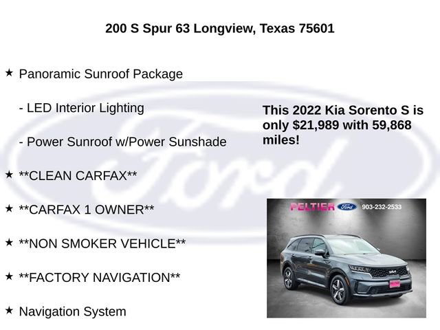 Used 2022 Kia Sorento S w/ Panoramic Sunroof Package image 5
